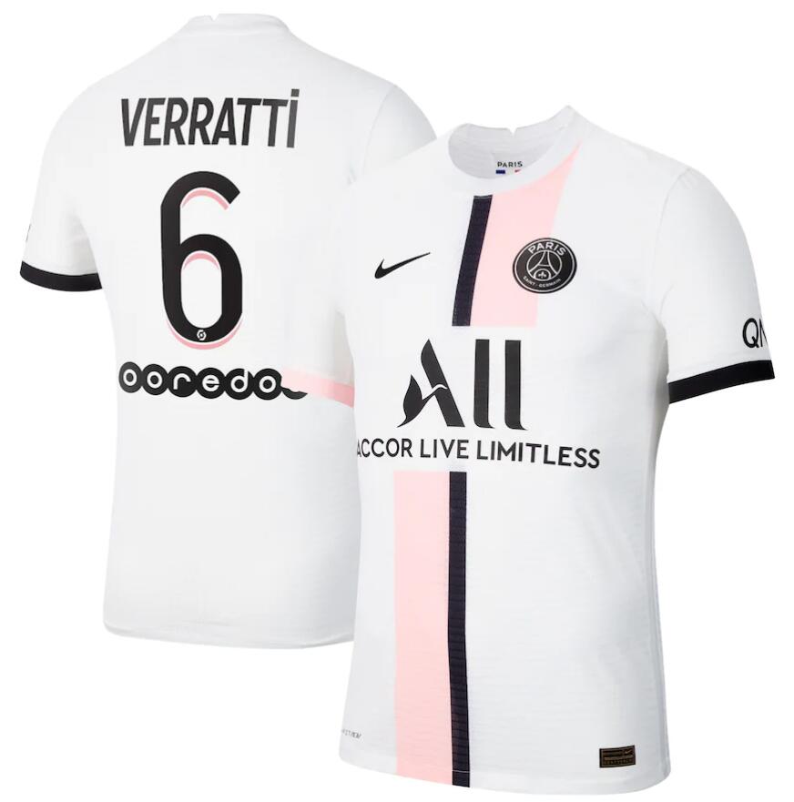 2021/22 Maillot PSG Extérieur Away Kit Soccer Jersey with Verratti 6 printing